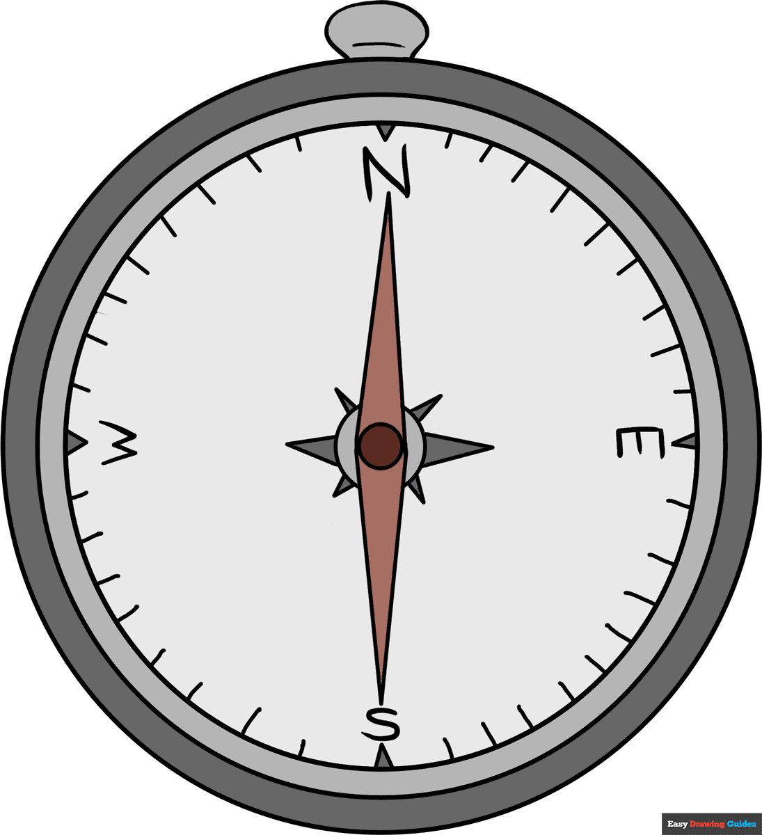 How To Draw A Compass Really Easy Drawing Tutorial