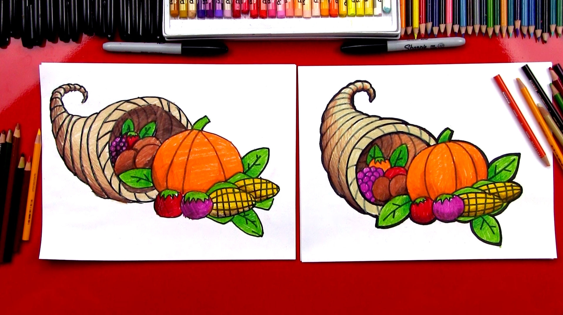 How To Draw A Cornucopia Art For Kids Hub 