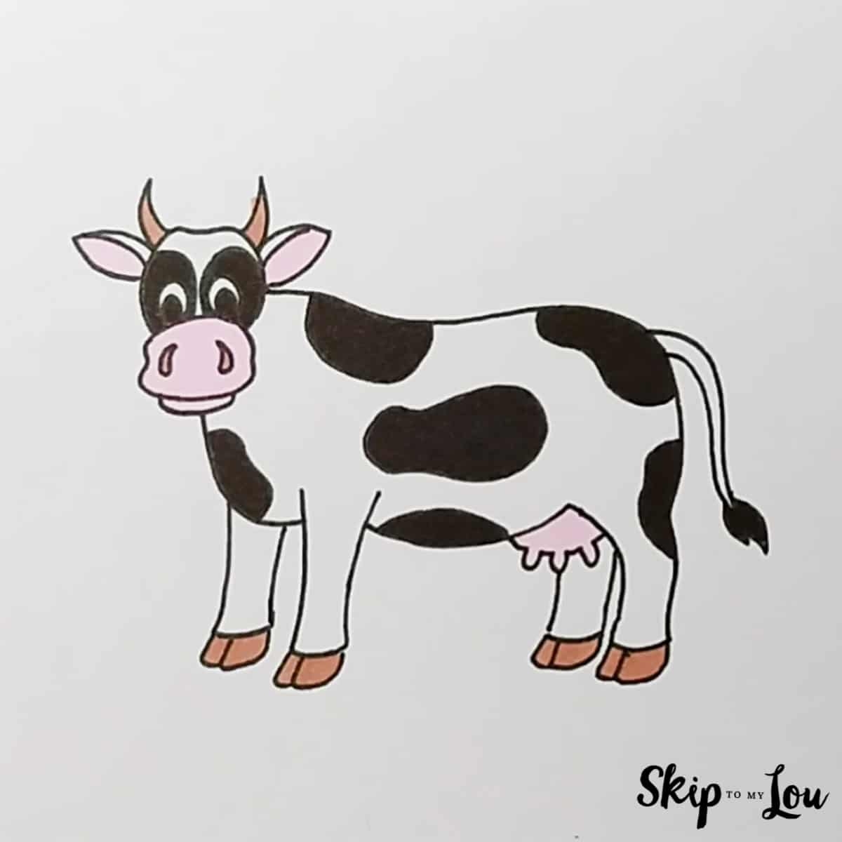 How To Draw A Cow Easy Tutorial Skip To My Lou