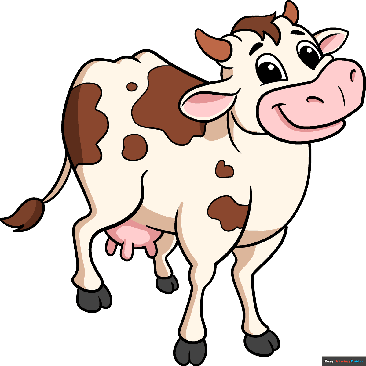 How To Draw A Cow Really Easy Drawing Tutorial