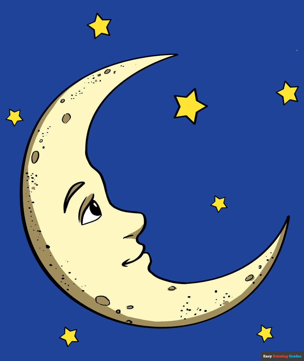 How To Draw A Crescent Moon EASY Step By Step Tutorial