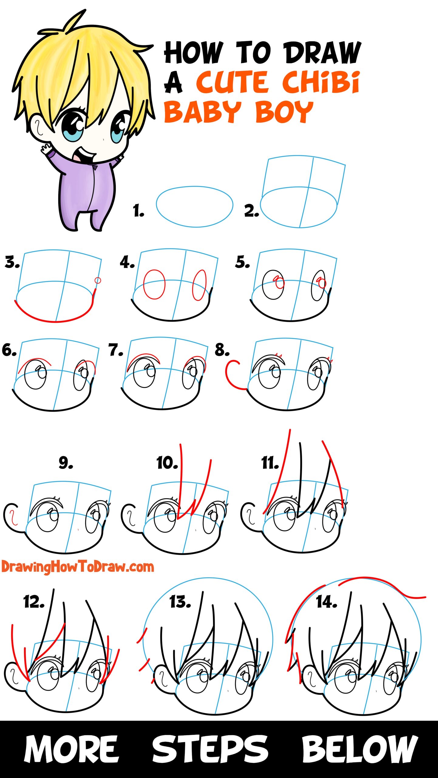 How To Draw A Cute Chibi Boy Easy Step By Step Drawing Tutorial For Kids U0026 Beginners How To Draw Step By Step Drawing Tutorials
