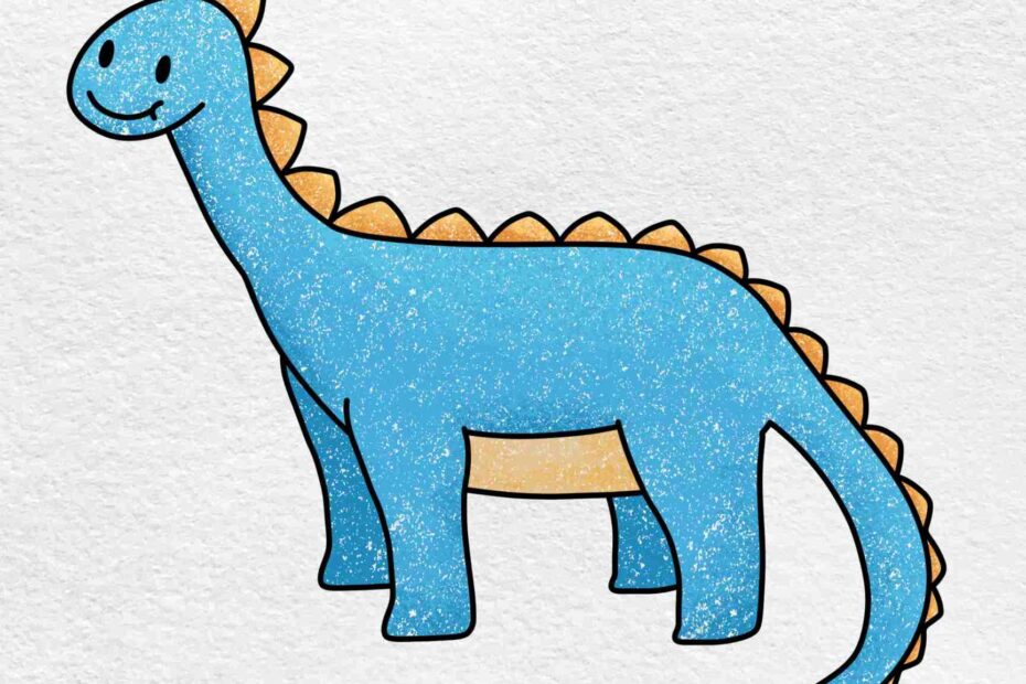 How To Draw A Cute Dinosaur HelloArtsy