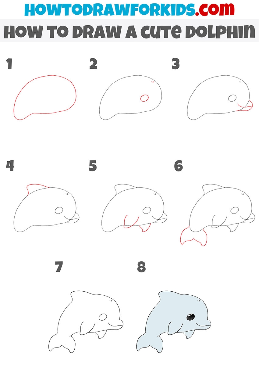 how to draw a dolphin