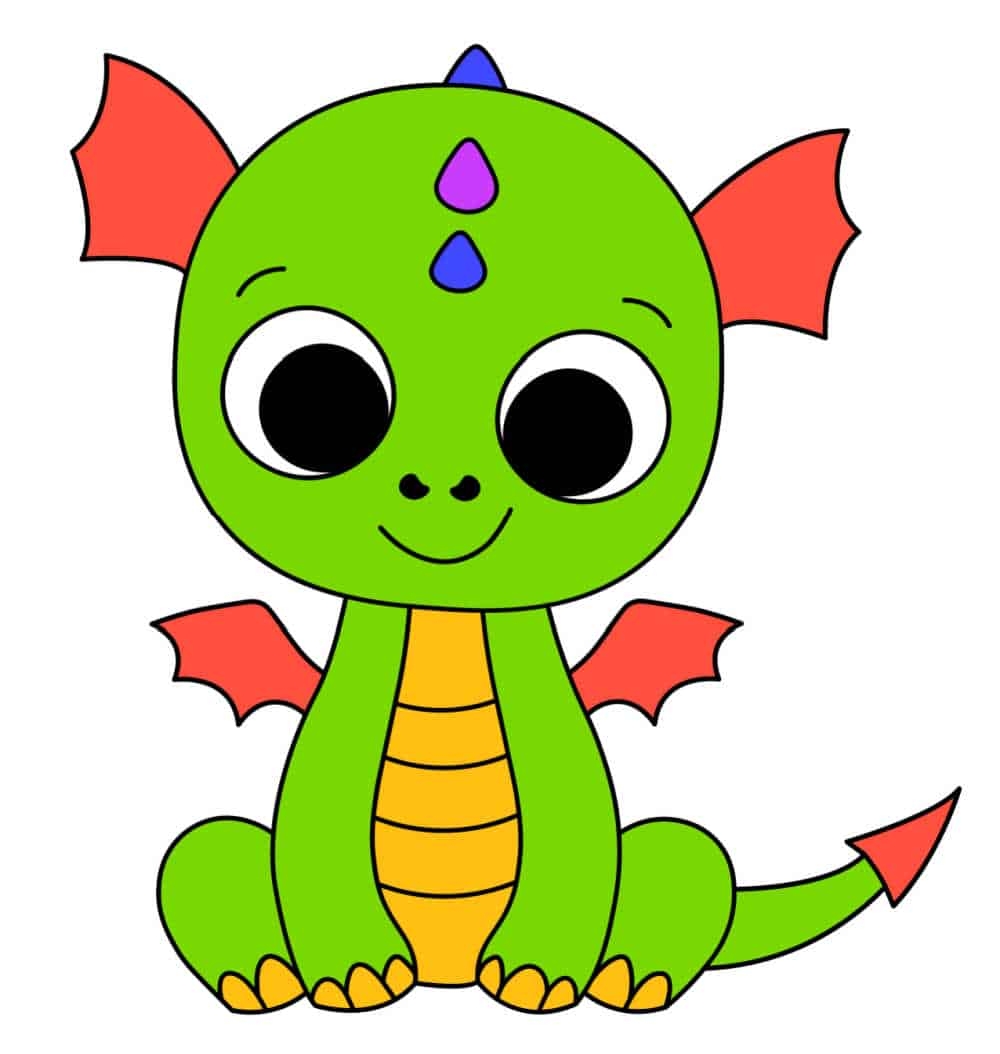 How To Draw A Cute Dragon Easy Step By Step Drawing Tutorial