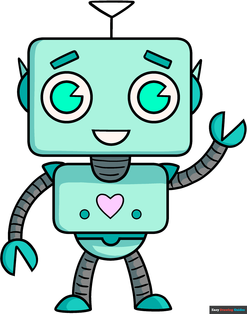 How To Draw A Cute Robot Really Easy Drawing Tutorial