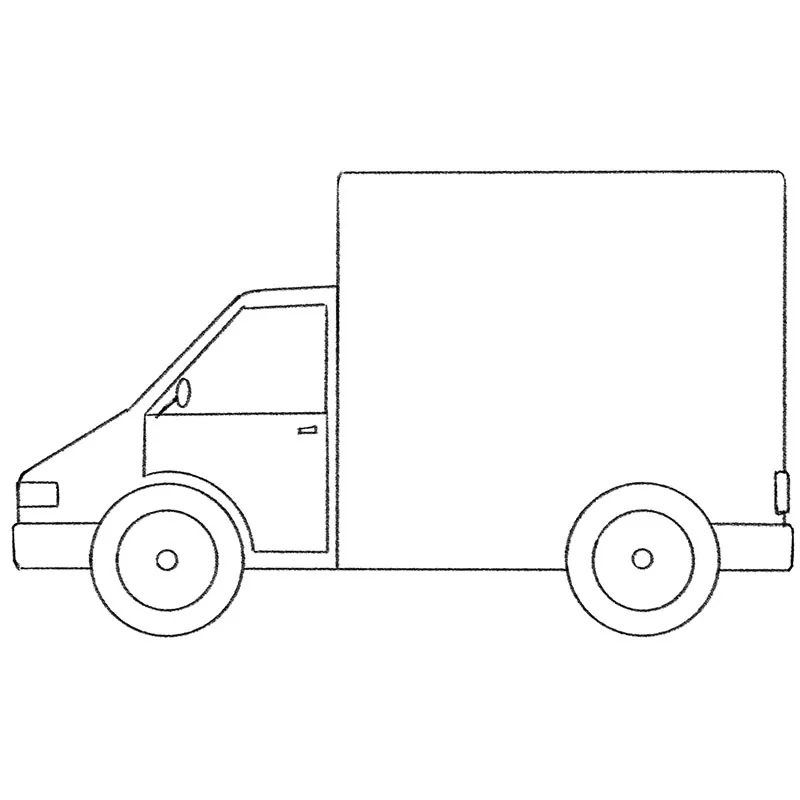 How To Draw A Delivery Truck DrawCarz