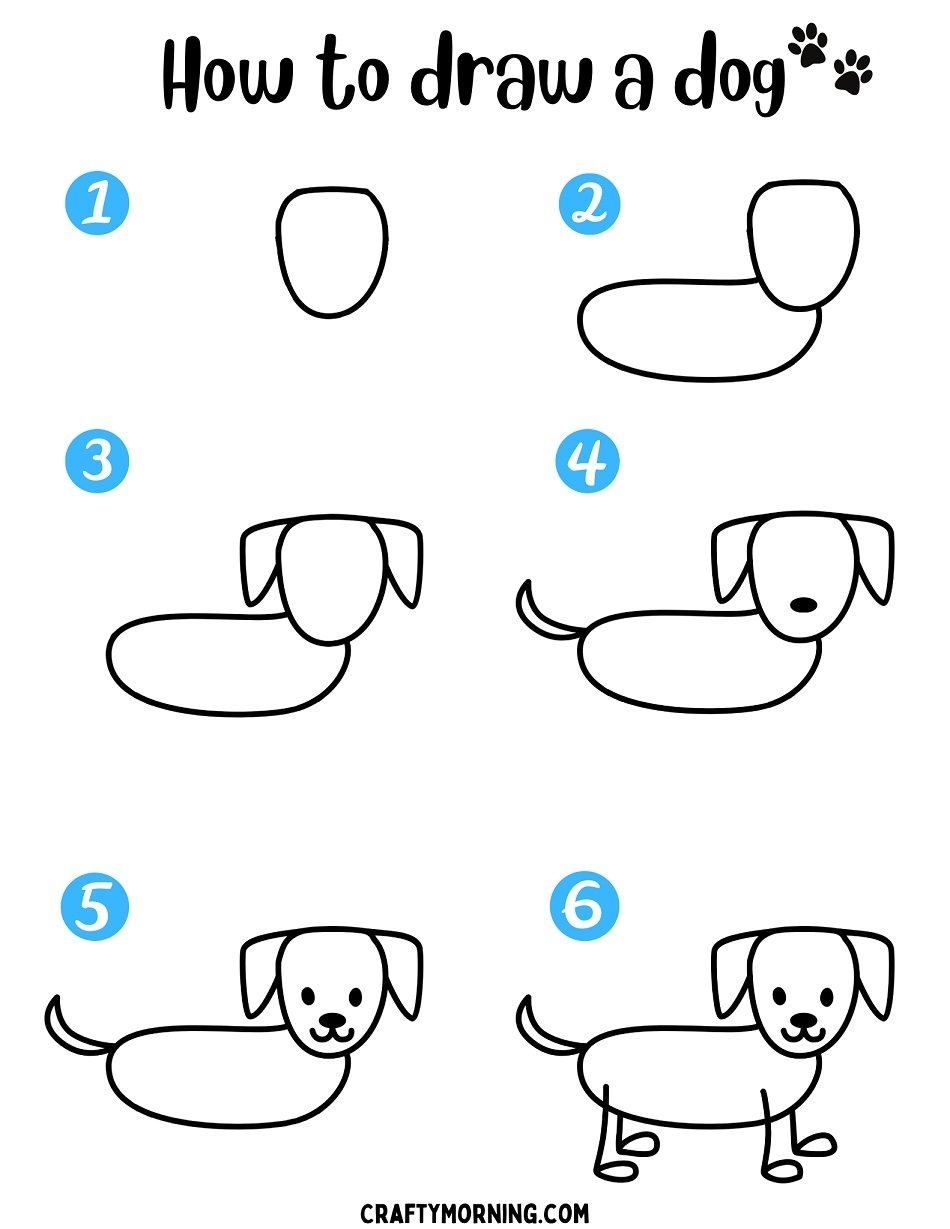 How To Draw A Dog For Kids Easy Crafty Morning