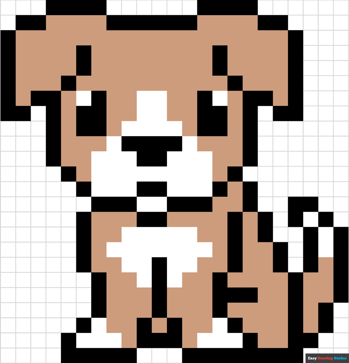 How To Draw A Dog Pixel Art Really Easy Drawing Tutorial