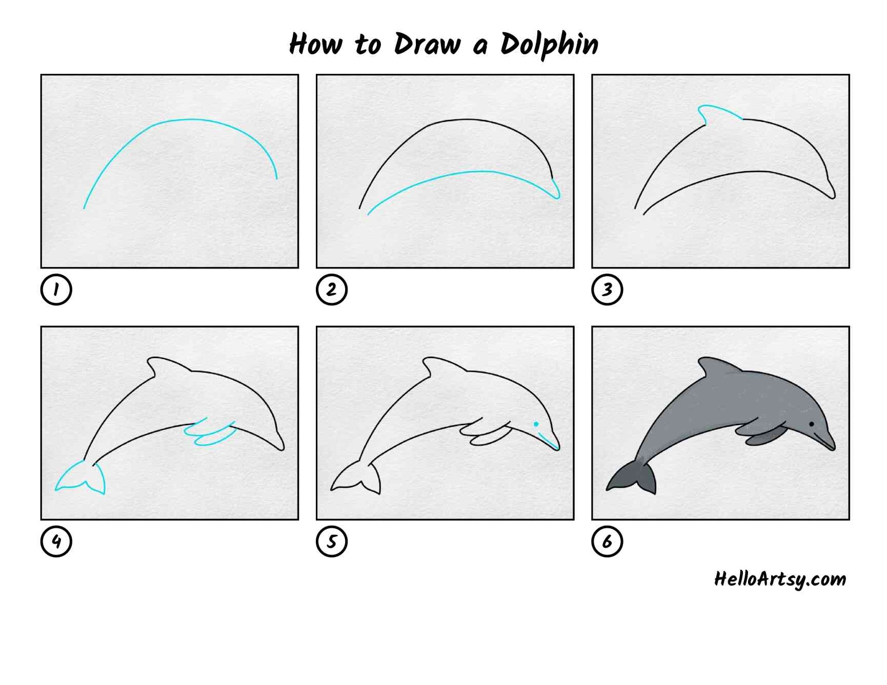 How To Draw A Dolphin HelloArtsy