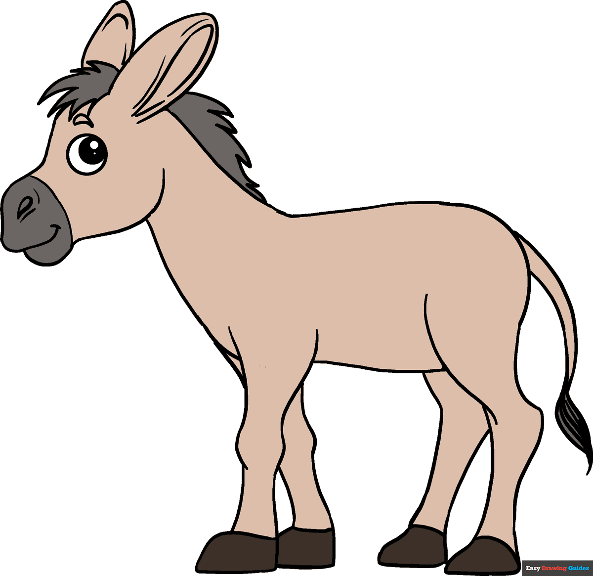 How To Draw A Donkey Really Easy Drawing Tutorial