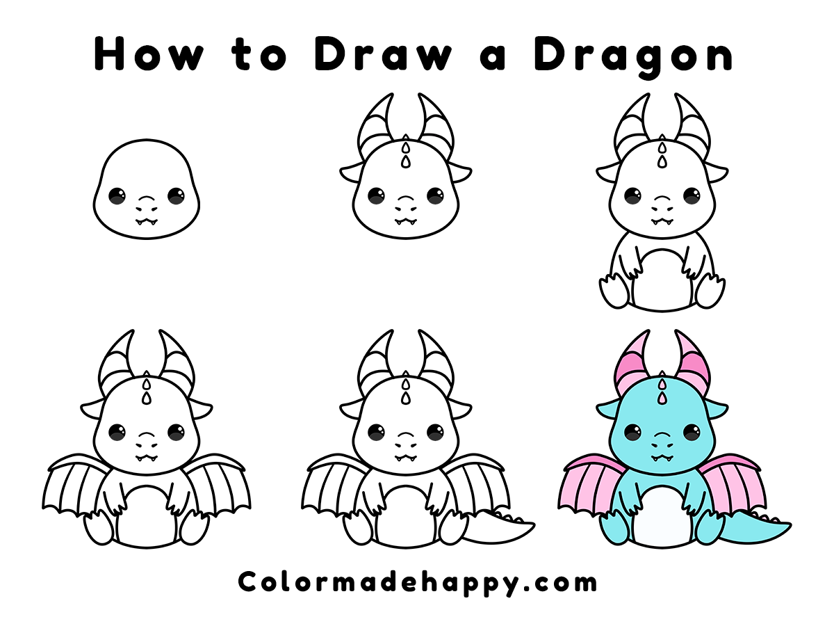 how to draw a simple dragon