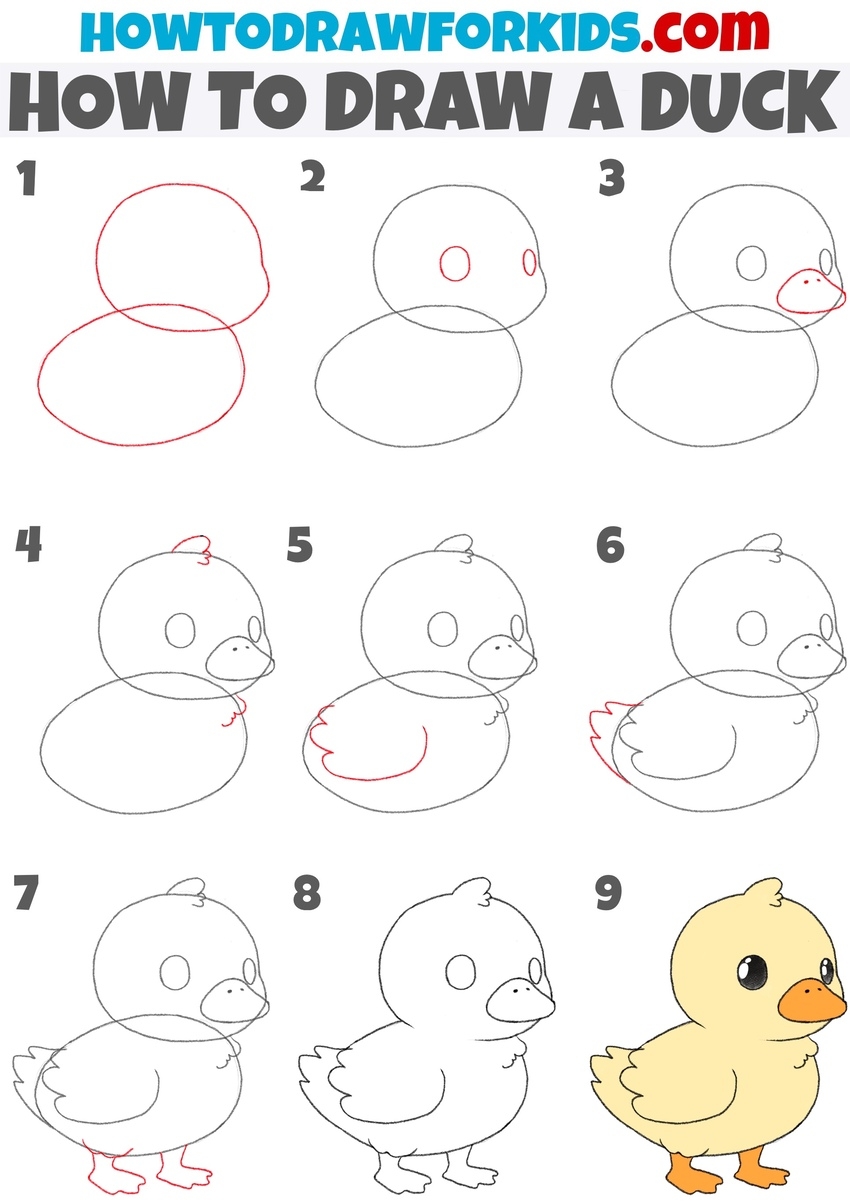 How To Draw A Duck Easy Drawing Tutorial For Kids
