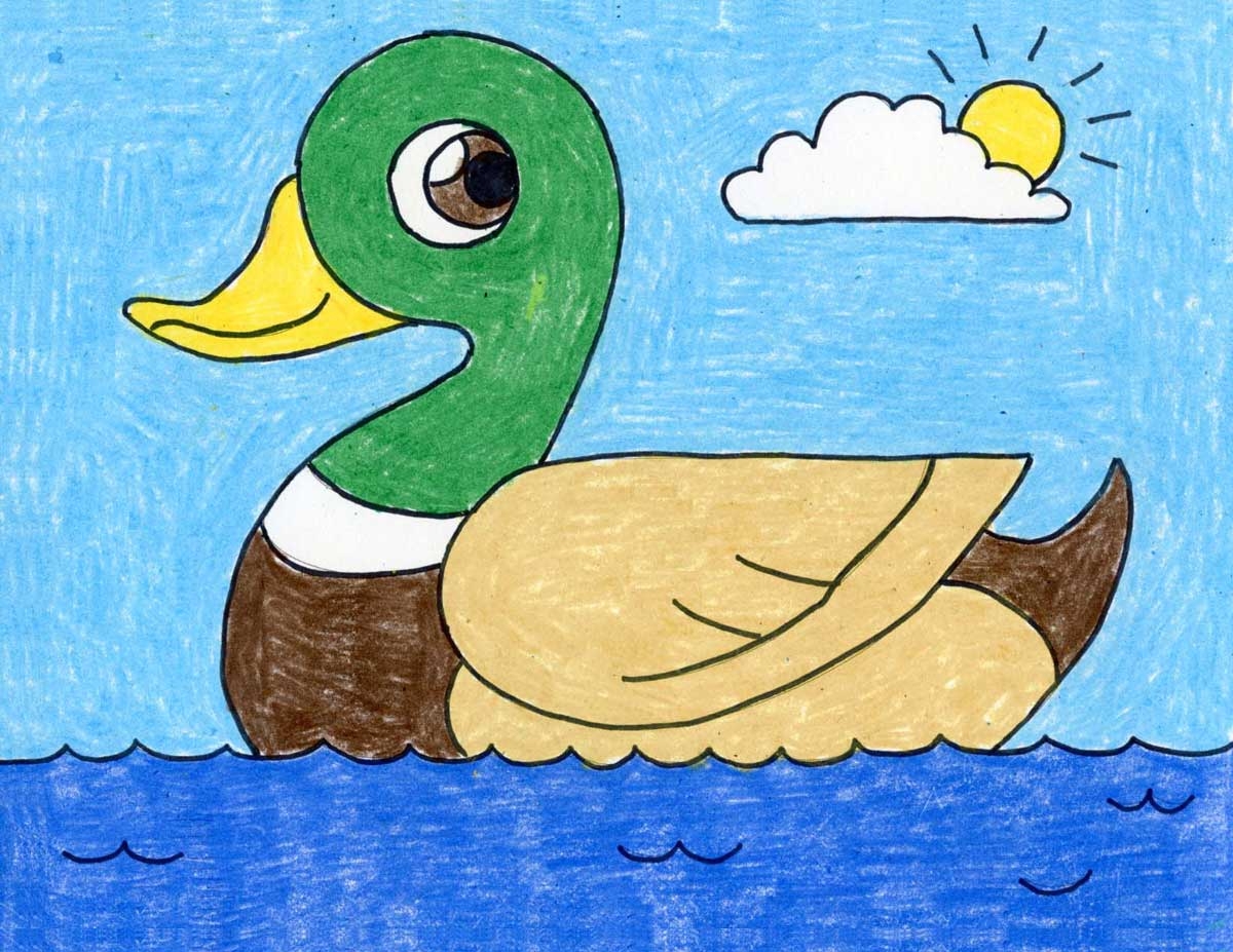How To Draw A Duck Easy Step by Step Art Lesson For Kids