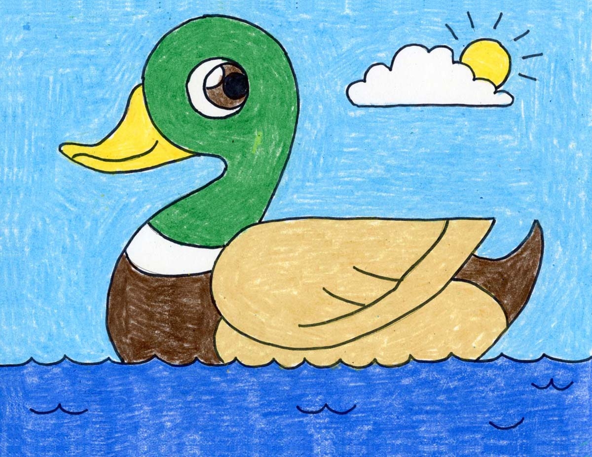 How To Draw A Duck Easy Step by Step Art Lesson For Kids