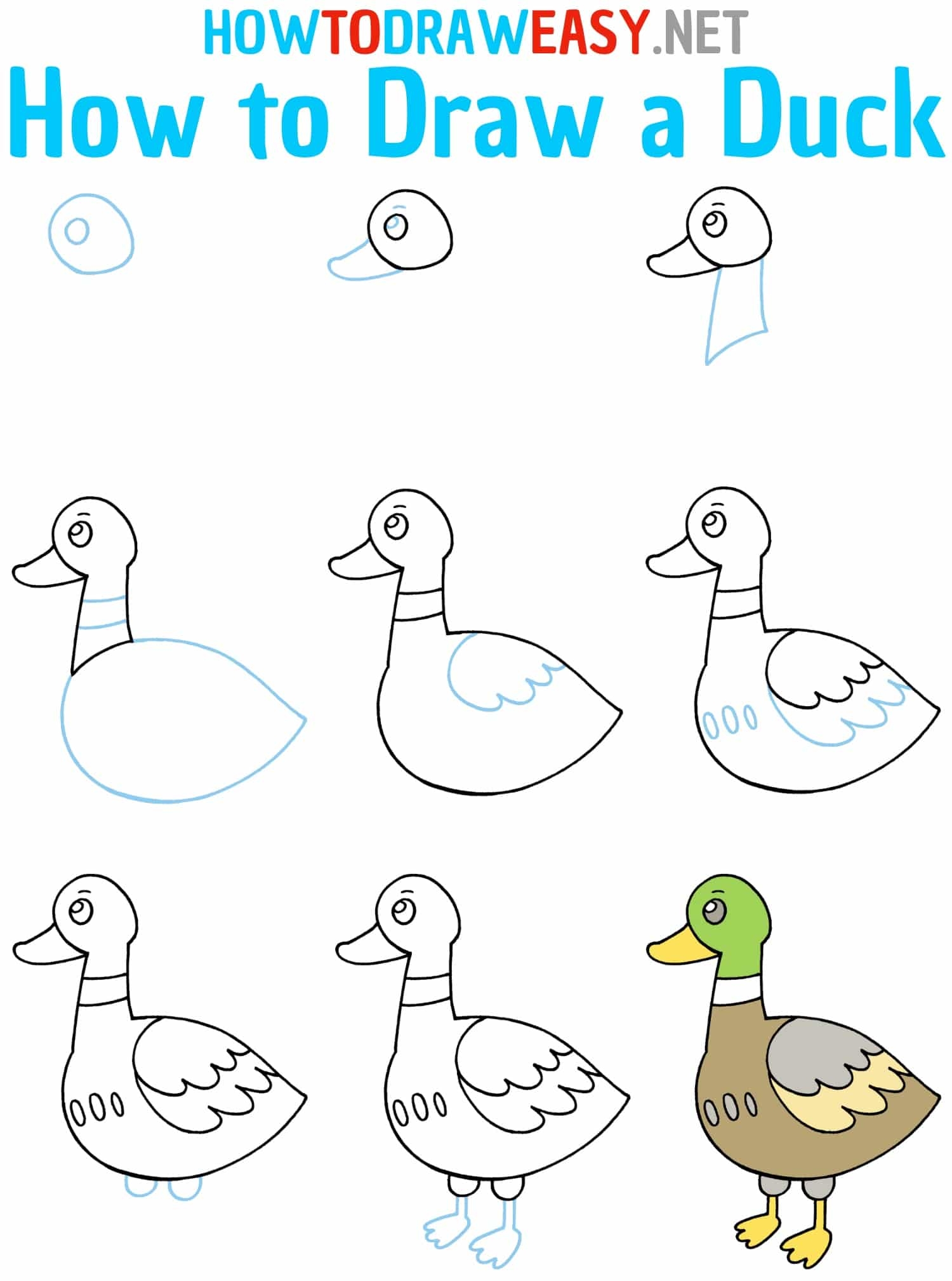 How To Draw A Duck How To Draw Easy