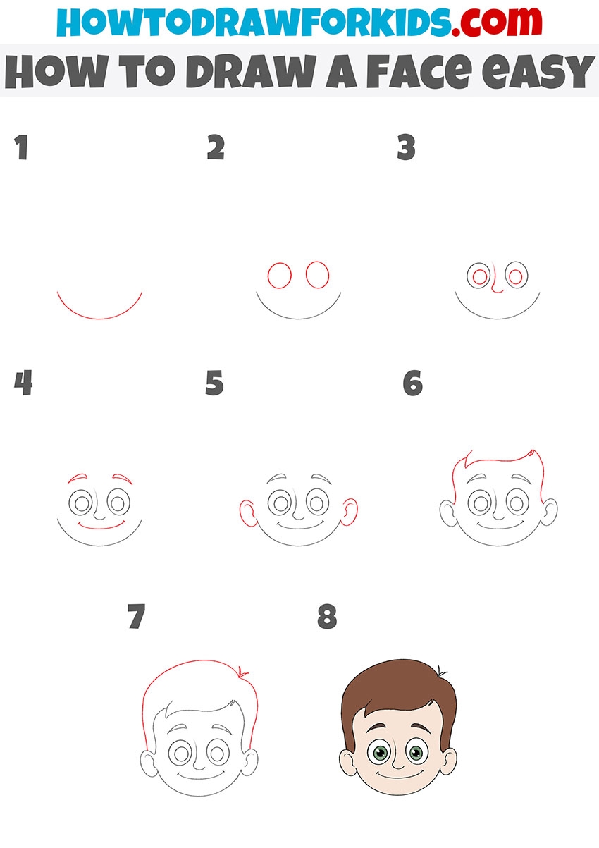 How To Draw A Face Easy Drawing Tutorial For Kids