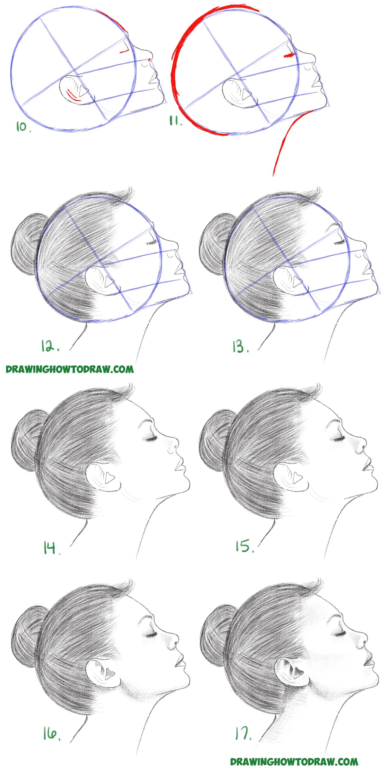 How To Draw A Face From The Side Profile View Female Girl Woman Easy Step By Step Drawing Tutorial For Beginners How To Draw Step By Step Drawing Tutorials