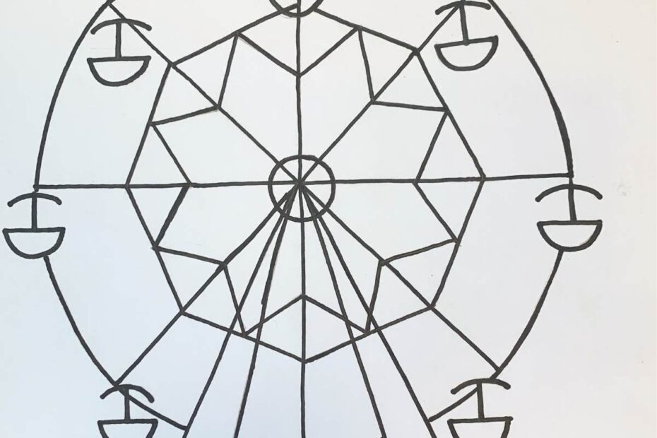How To Draw A Ferris Wheel Colorfully Basicdraw