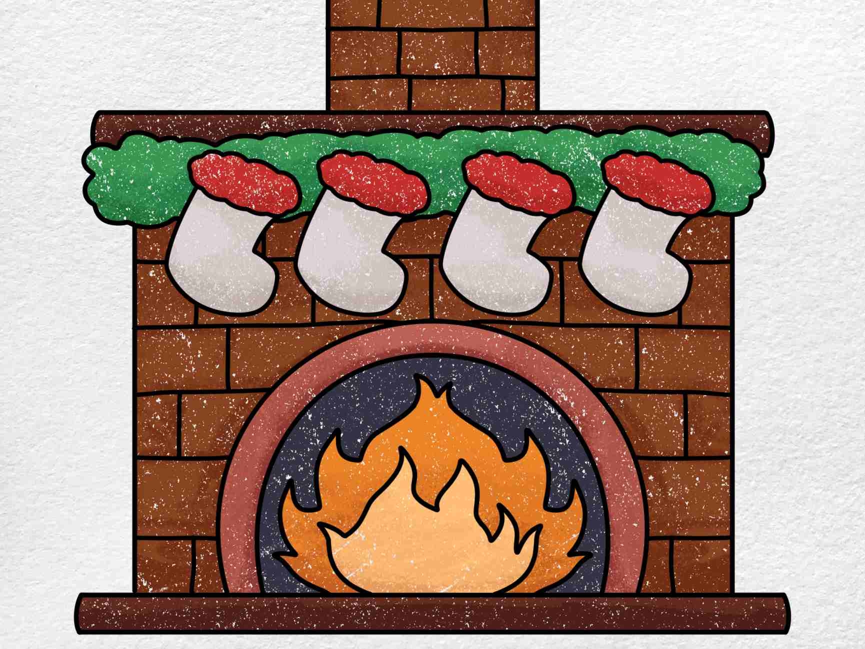 How To Draw A Fireplace HelloArtsy