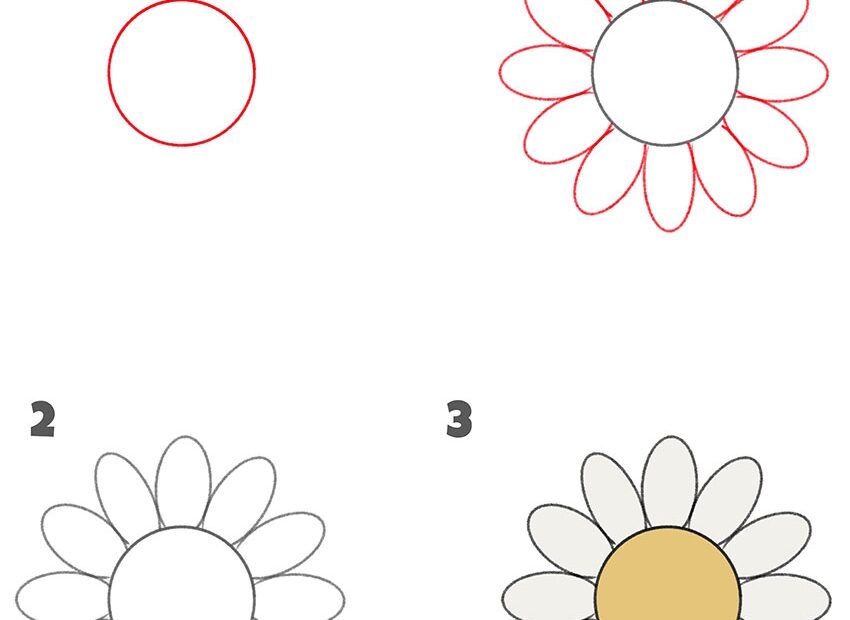 How To Draw A Flower Easy Drawing Tutorial For Kids