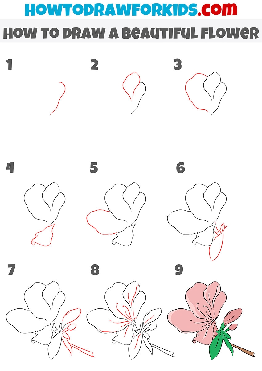 How To Draw A Flower Easy Drawing Tutorial For Kids