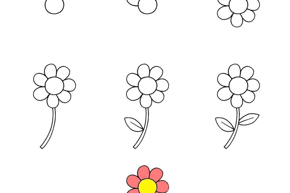 How To Draw A Flower For Kids How To Draw Easy