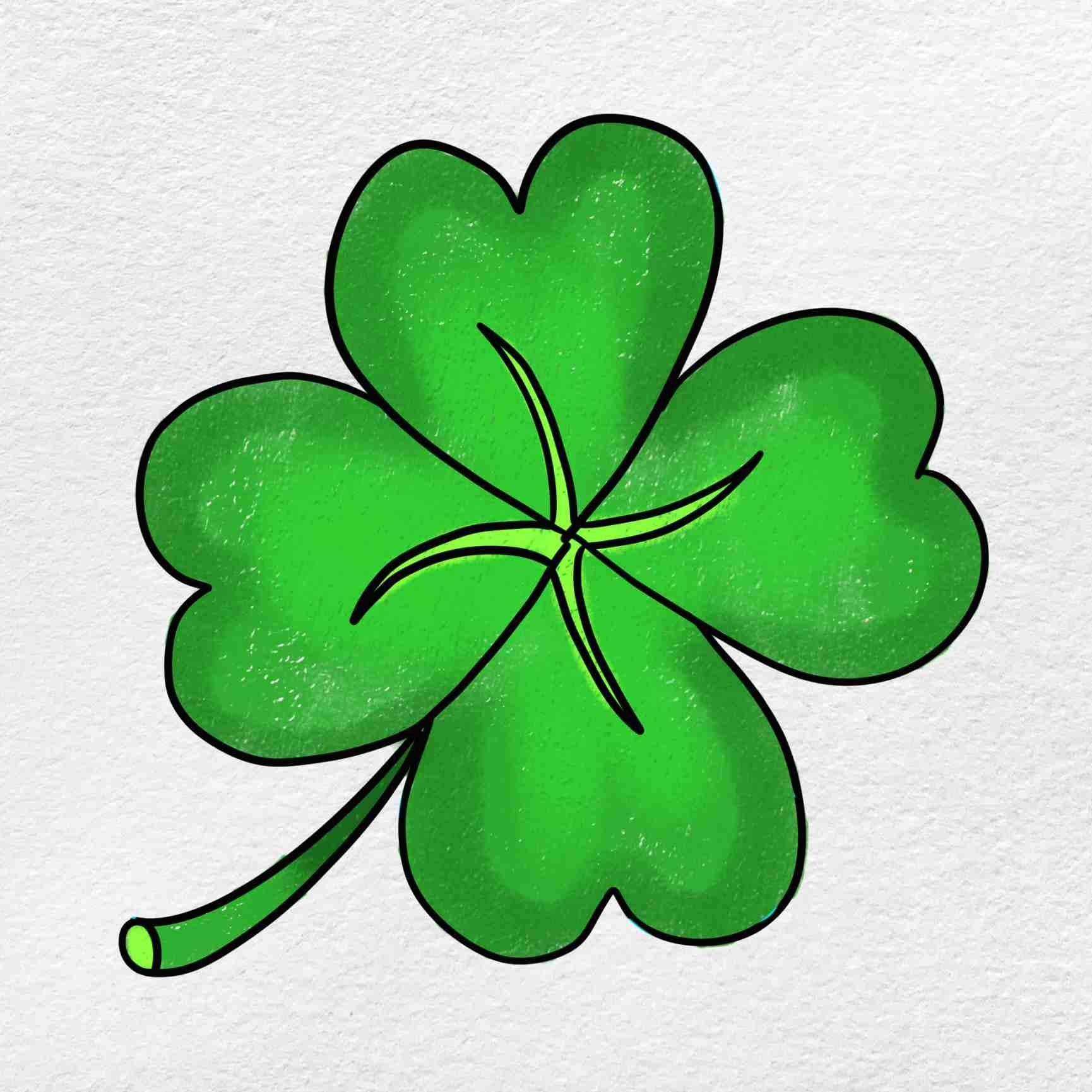 draw 4 leaf clover
