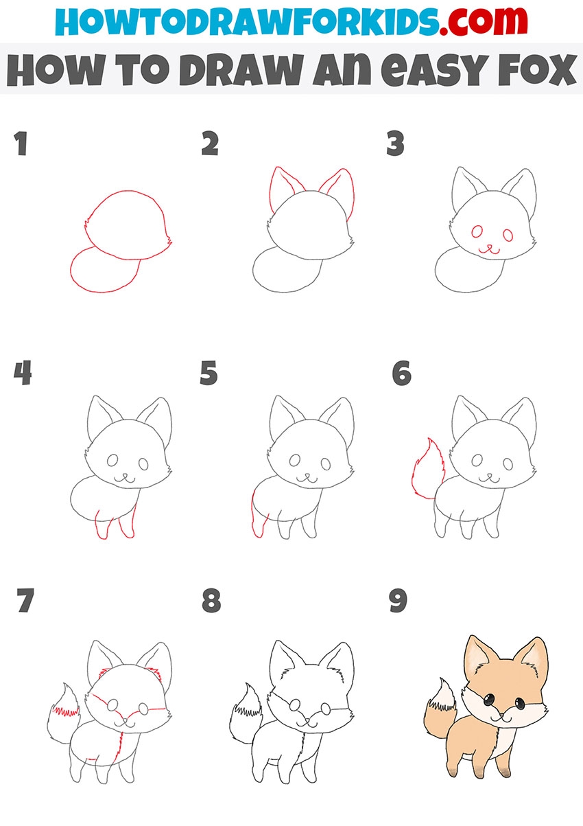 How To Draw A Fox Easy Drawing Tutorial For Kids