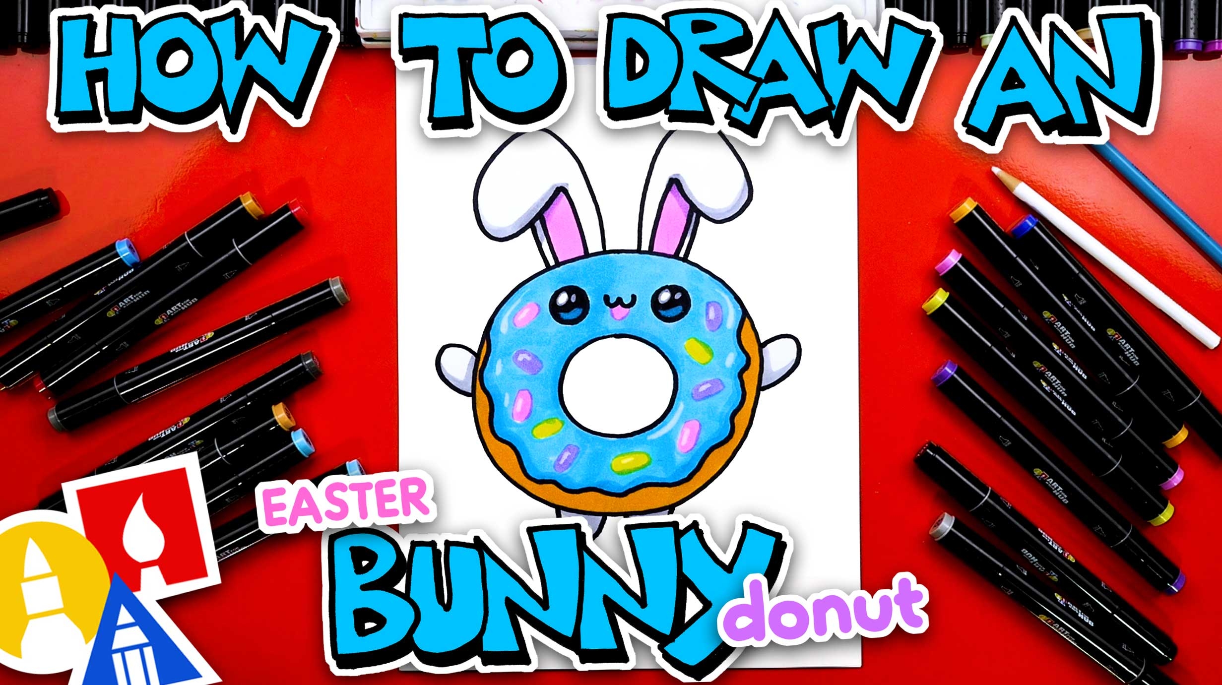 How To Draw A Funny Easter Bunny Donut Art For Kids Hub 