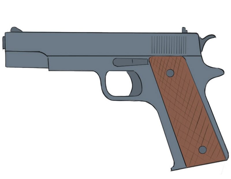 How To Draw A Gun Easy Drawing Art