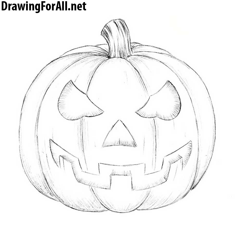 How To Draw A Halloween Pumpkin