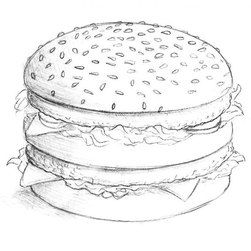 How To Draw A Hamburger
