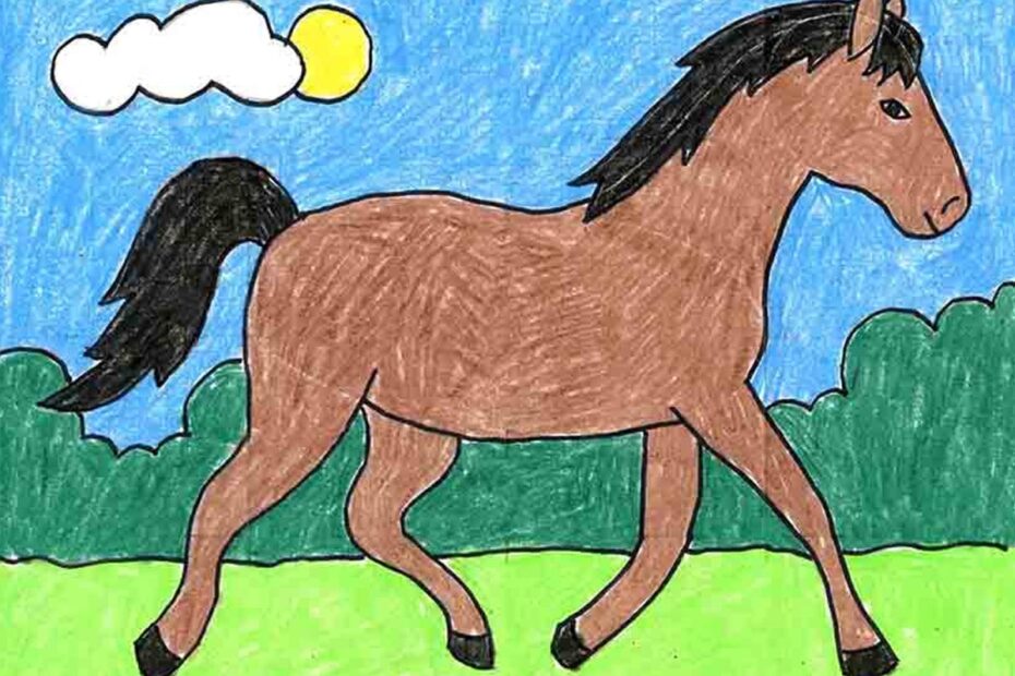 How To Draw A Horse Easy Step by Step Art Lesson For Kids