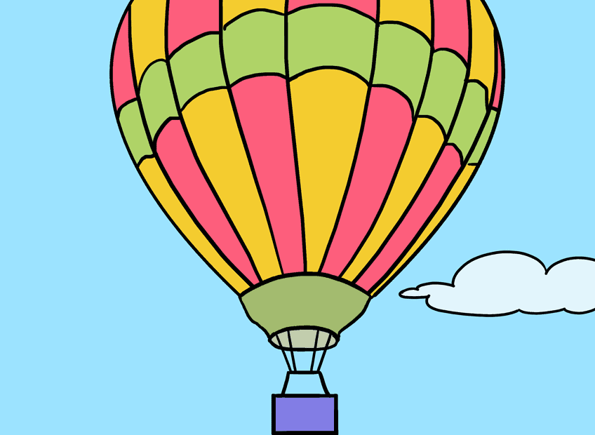 How To Draw A Hot Air Balloon Really Easy Drawing Tutorial