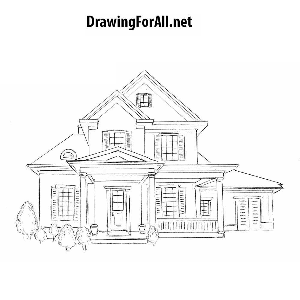 how to draw a house