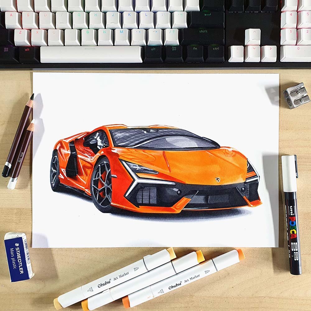 How To Draw A Lamborghini Revuelto In 15 Simple Steps