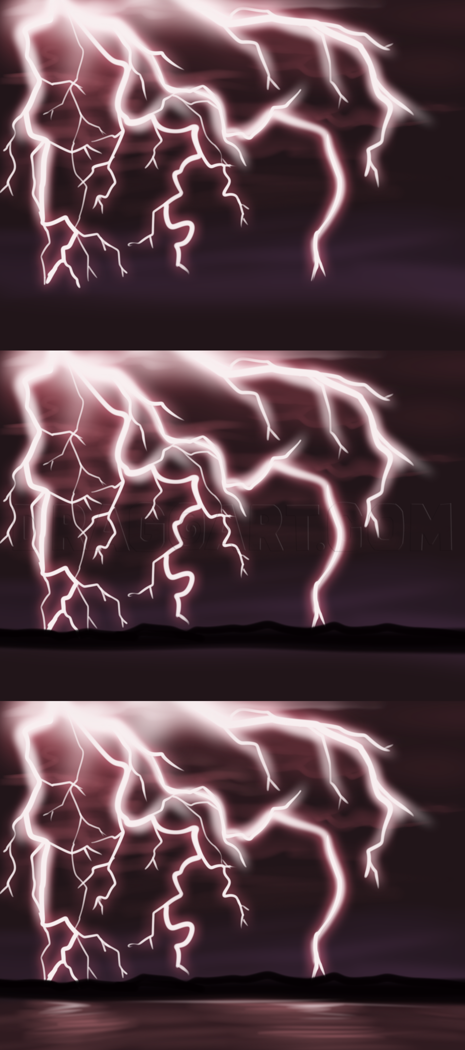 How To Draw A Lightning Storm Drawing Step By Step By Dawn 