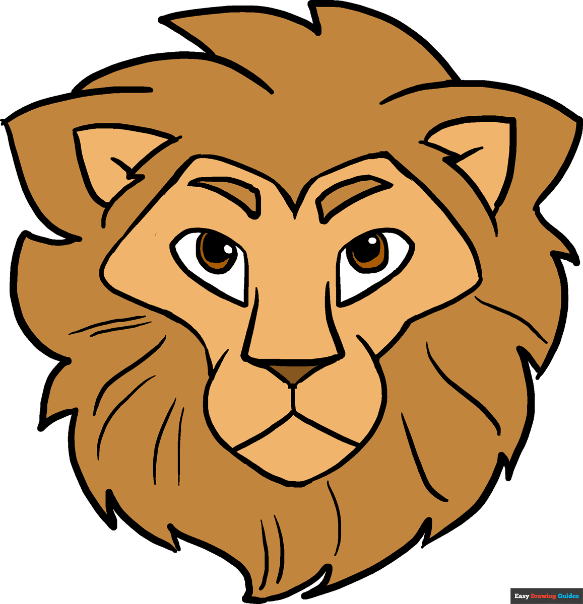 How To Draw A Lion Head Really Easy Drawing Tutorial