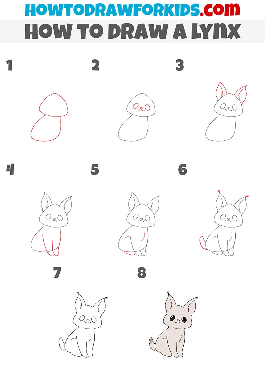 How To Draw A Lynx Easy Drawing Tutorial For Kids