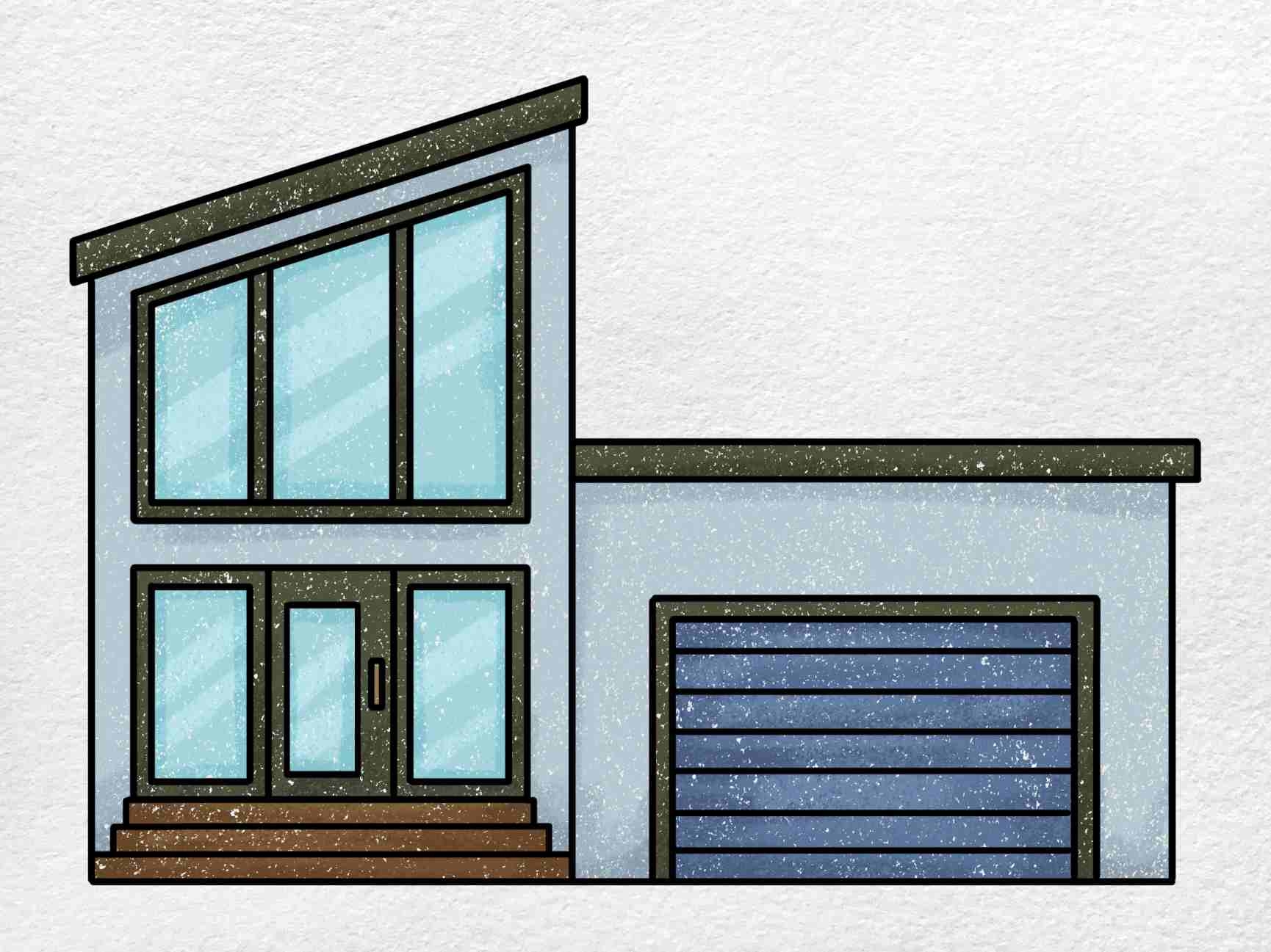 How To Draw A Modern House HelloArtsy