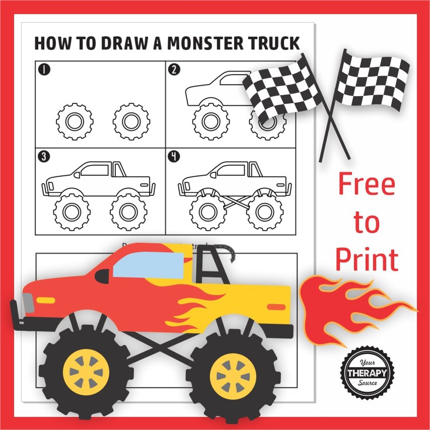 monster truck drawing