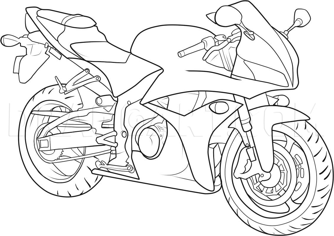 How To Draw A Motorbike Drawing Step By Step By Dawn DragoArt