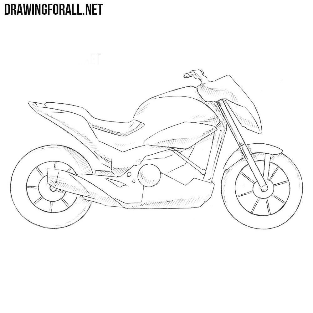 How To Draw A Motorcycle Step By Step