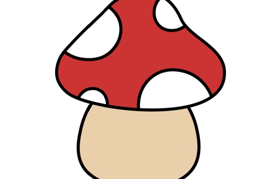 How To Draw A Mushroom Made With HAPPY