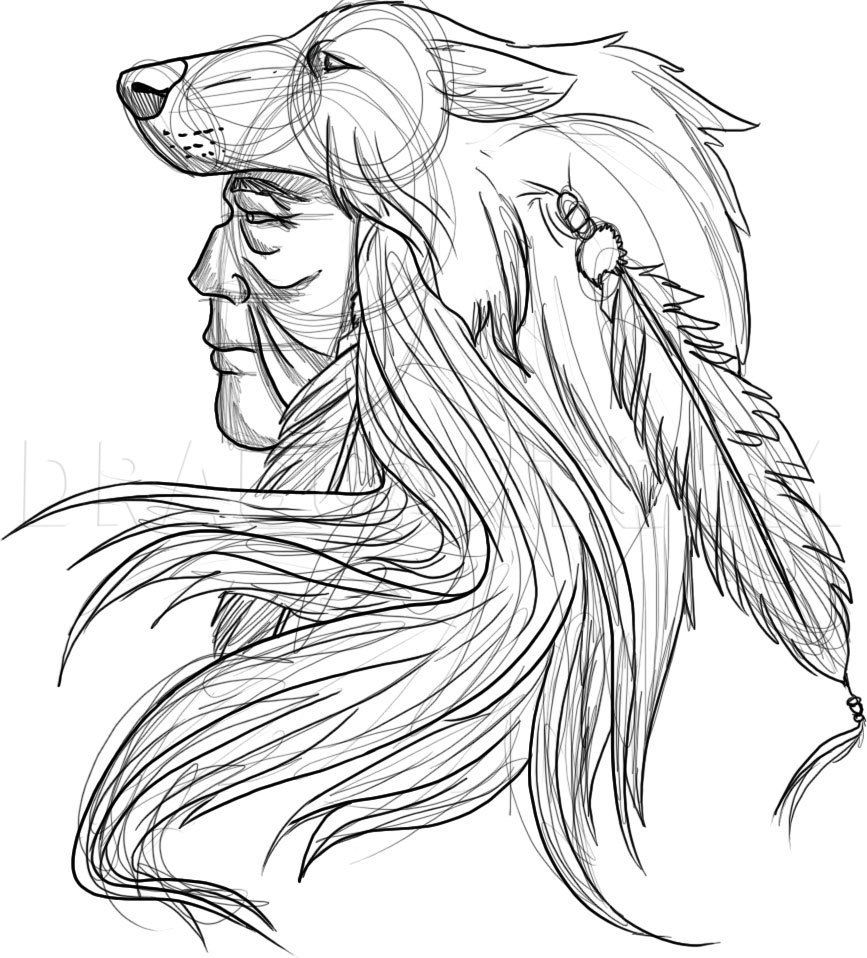 How To Draw A Native American Warrior Drawing Step By Step By Dawn DragoArt