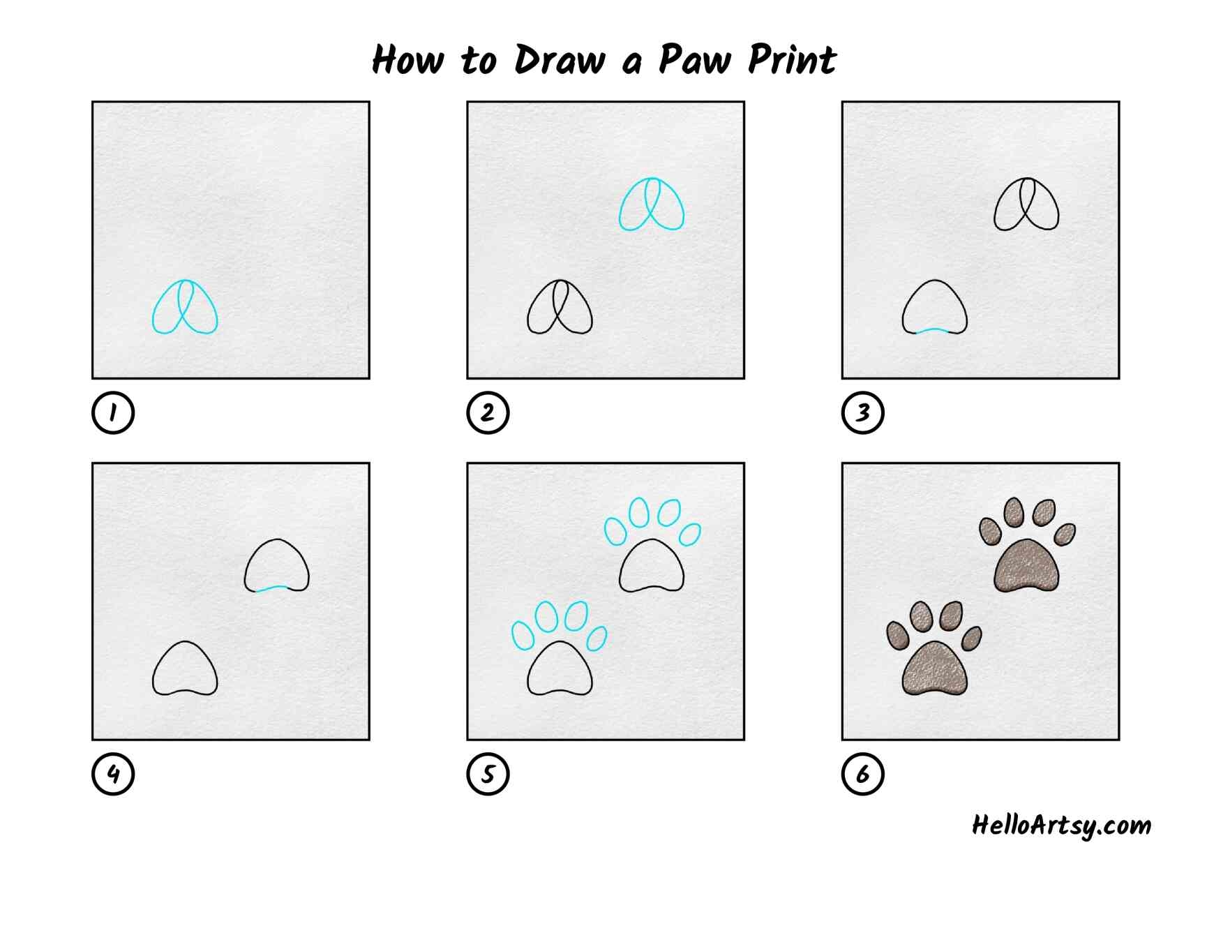 How To Draw A Paw Print HelloArtsy
