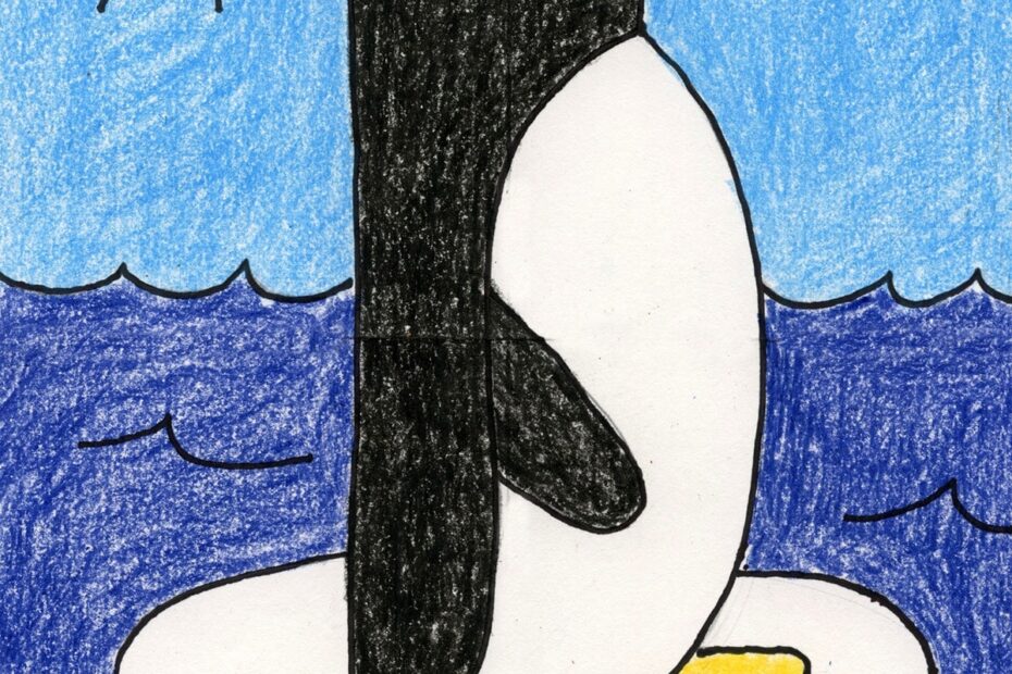 How To Draw A Penguin Easy Step by Step Art Lesson For Kids