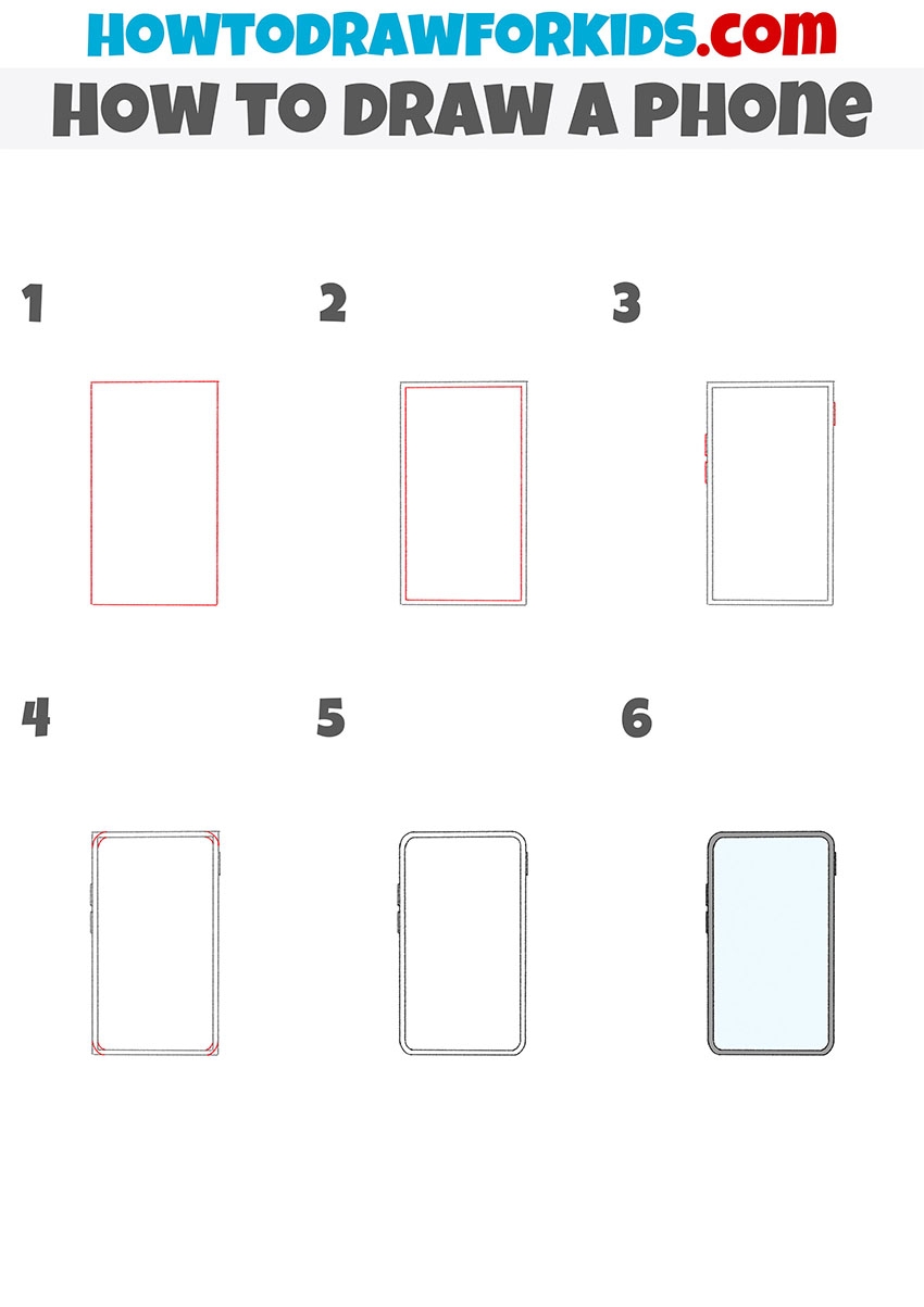 how to draw a phone