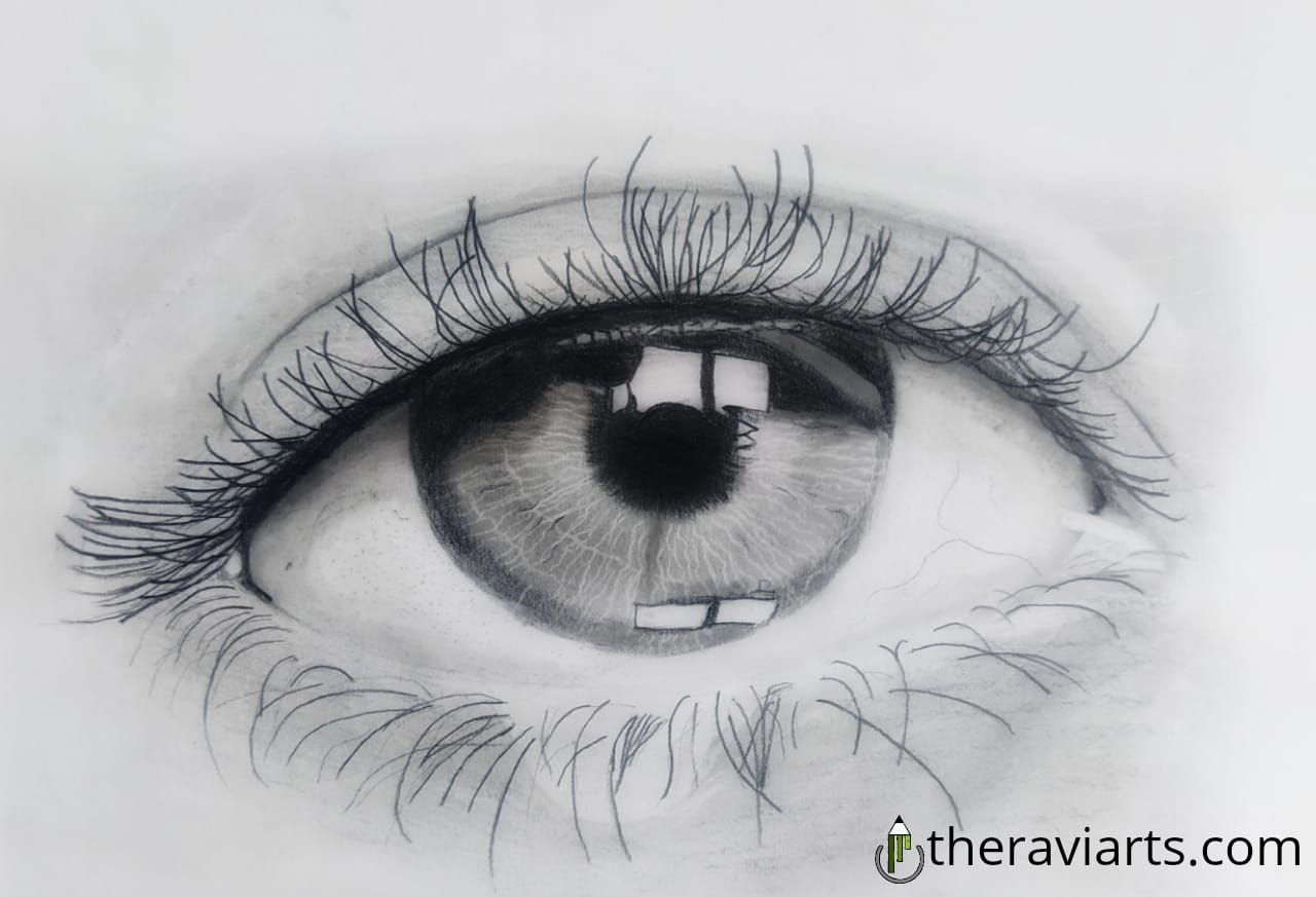 How To Draw A Realistic Eye With Pencil 11 Steps The Ravi Arts